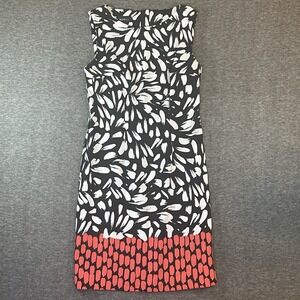 Alyx Sheath Dress Women 4 Sleeveless Stretch Zip Back Black White Red Print